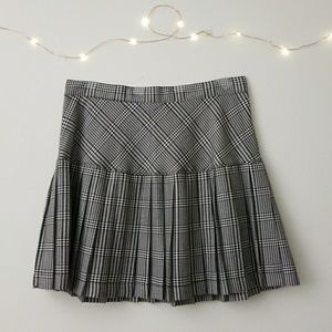 Pleated Gingham Skirt